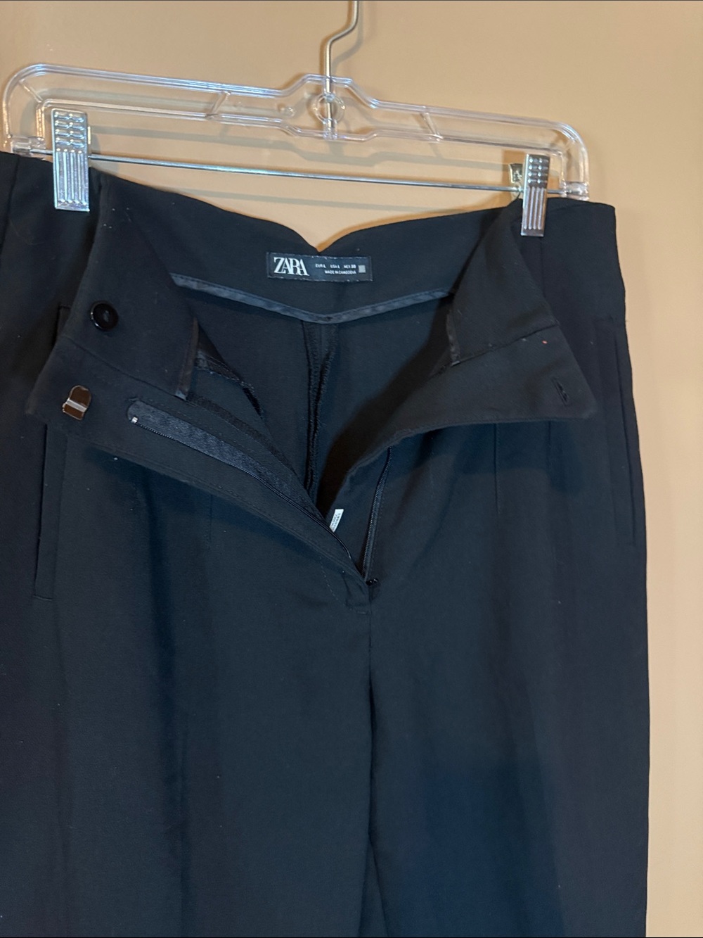 Zara Black Tailored Ankle Pants Straight Leg Minimalist Trouser - Picture 3 of 4